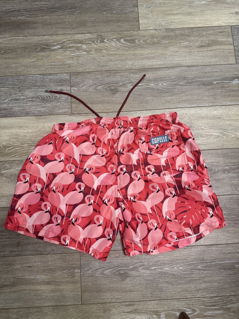 Capelle Miami Pink Flamingo Print Swim Trunks Men's XL